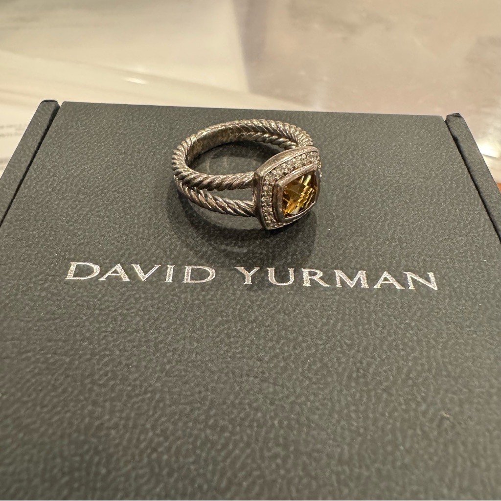 Petite Albion Ring With Citrine And Diamonds
